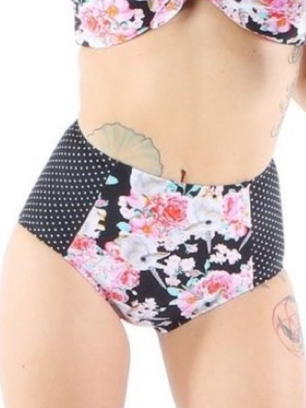 Iron Fist Buns and Roses High Waist Bikini Bottoms Size XL